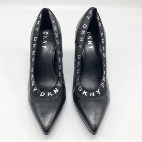 DKNY Katrina Black Pointed Toe Logo Heel  - Picture 3 of 8